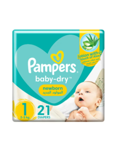 Pampers Diapers Baby-Dry Newborn Taped with Aloe Vera Lotion
